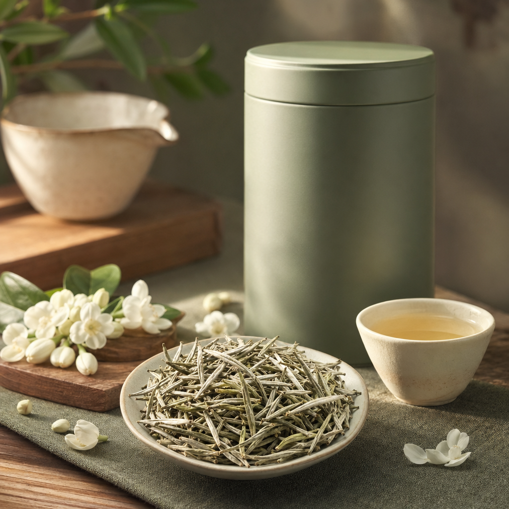 Jasmine Silver Needle packaging lifestyle image