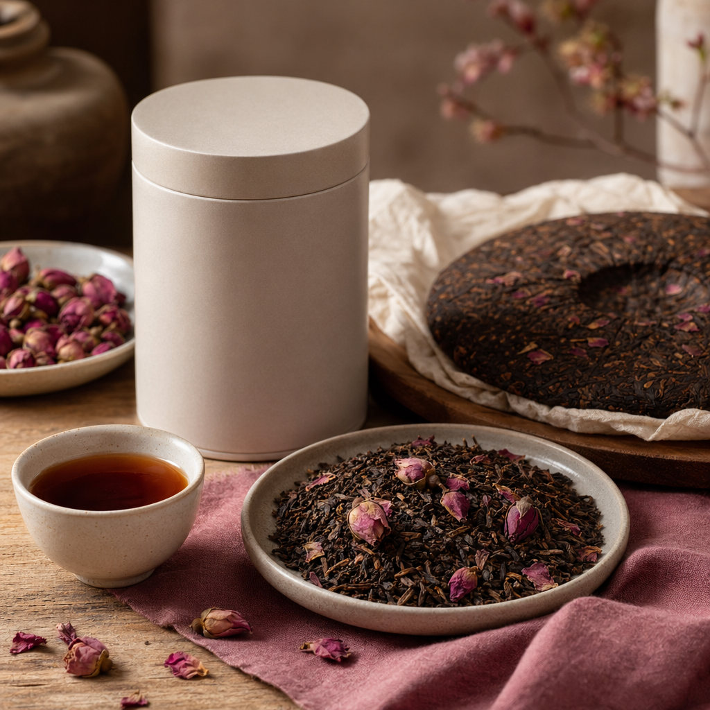 Rose Pu-erh packaging lifestyle image