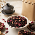 Rose Pu-erh loose tea with rose petals